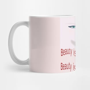 Beauty face. Mug